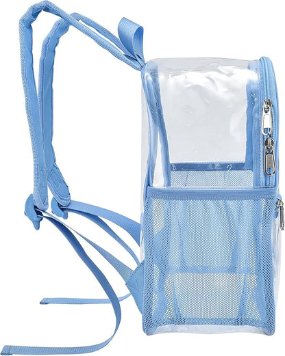 Oraben Clear Backpack for Stadium Events Clear Stadium Backpack 12x6x12 Bag (Enhanced Strap, Sky Blue)