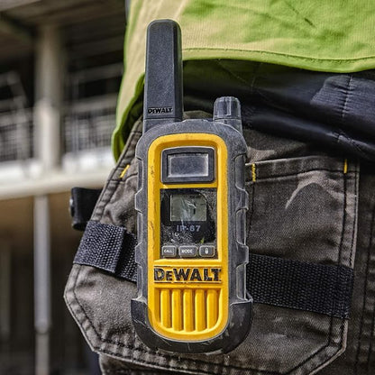 DEWALT DXFRS800 2 Watt Heavy Duty Walkie Talkies - Waterproof, Shock Resistant, Long Range & Rechargeable Two-Way Radio with VOX
