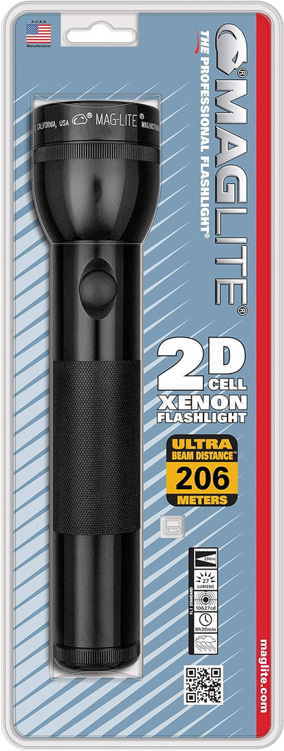 Maglite Heavy-Duty Incandescent 2-Cell D Flashlight, Black
