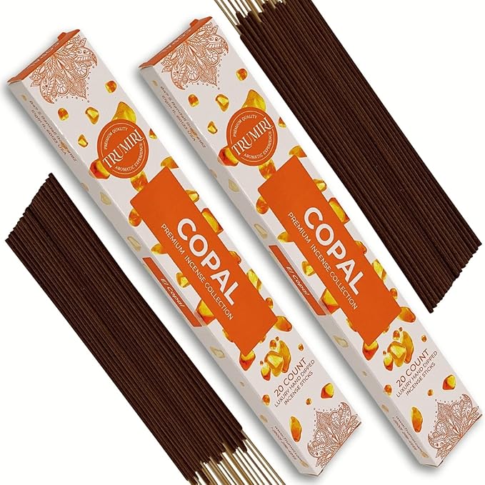 Copal Incense Sticks - Total 40 Insence-Sticks - Dual Pack of 20 Insense - Inciensos - Inscents - Natural Non Toxic Ingredients - Incents - Incence - Inscense - Insents