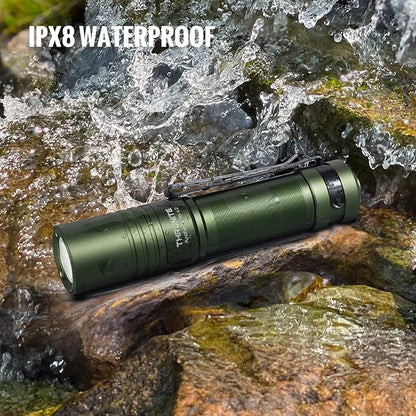 ThruNite Archer Pro V2 EDC Flashlight - 950 Lumens, USB-C Rechargeable, Tail Switch LED Penlight for Camping, Outdoor & Emergency - Cool White (Dark Green)
