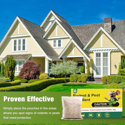 12 Pack Rodent Mouse Reppellent Bags,Mouse Repellent Pouches Natural Peppermint Oil,Repel Mice Moth Insects,Child & Pet Safe, Indoor & OutdooUse, Natural Peppermint Oil Bags for Mouse Deterrent