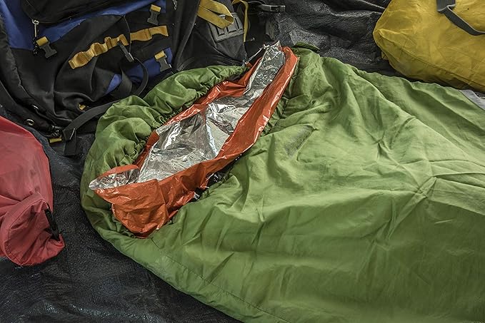 SE Survivor Series Orange Emergency Sleeping Bags with Drawstring Carrying Bags (2-Pack) - EB122OR-2