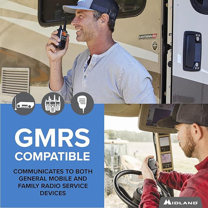 Midland - MicroMobile MXT115 - T71VP3 Farm Radio Bundle - 15 Watt GMRS Two-Way Radio Magnetic Mount Antenna and X-TALKER Two-Way Radio - repeater channels Farm Ranch Combo Pack