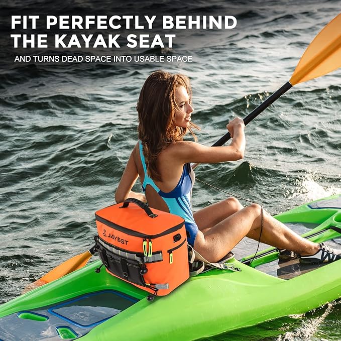 Kayak Cooler Behind Seat - Waterproof Cooler Bag Compatible with Lawn-Chair Seat Kayak，Kayak Accessories Camping Cooler, Portable Ice Chest for Fishing, Beach,Picnic, Trips