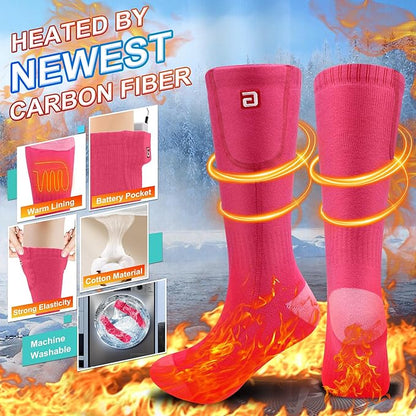 SVPRO Electric Heated Socks Men Women Rechargeable Heating Socks Washable Battery Thermal Foot Warmer Socks Winter Warm Socks