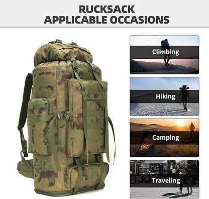 100L Hiking Camping Backpack Tactical Backpack for Men Large Survival Hunting Waterproof Backpack Molle Rucksack Military Camping Backpacking Daypack