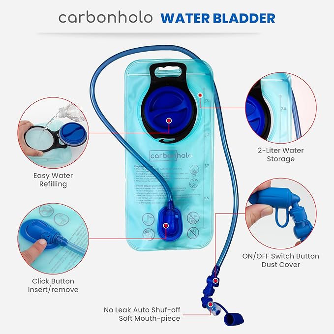 Hydration Backpack Daypack | Hiking Biking | Water Bladder Included | Insulated Pocket | Lightweight | Adjustable