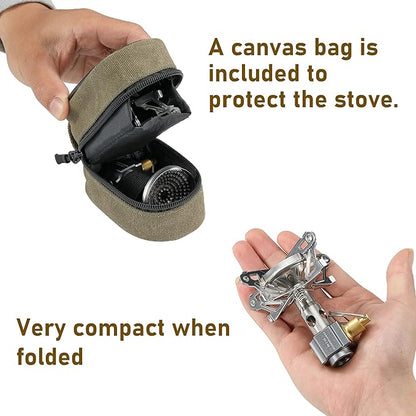 CAMPINGMOON Canister Stove Compact Foldable w/Micro Regulator 4Flex w/o igniter XD-2-NE