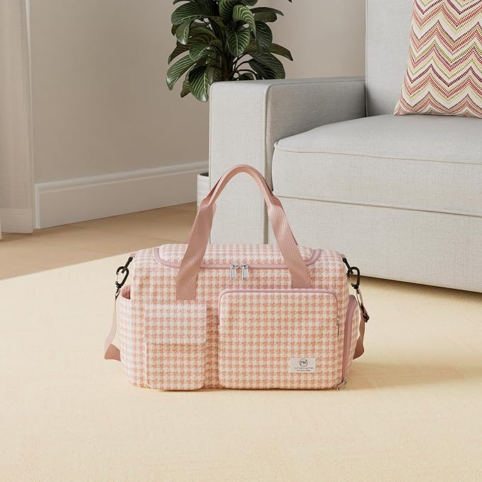 Small Gym Bag for Women, Travel Duffle Bag Carry On Weekender Bag with Shoe Compartment