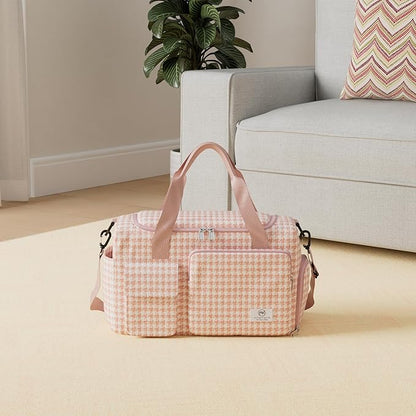 Small Gym Bag for Women, Travel Duffle Bag Carry On Weekender Bag with Shoe Compartment