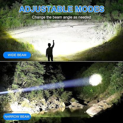 Rechargeable Flashlights High Lumens 2 Packs, 990000 Lumens Super Bright LED Flashlight with 7 Modes & Waterproof, Powerful Flash Light for Home Camping