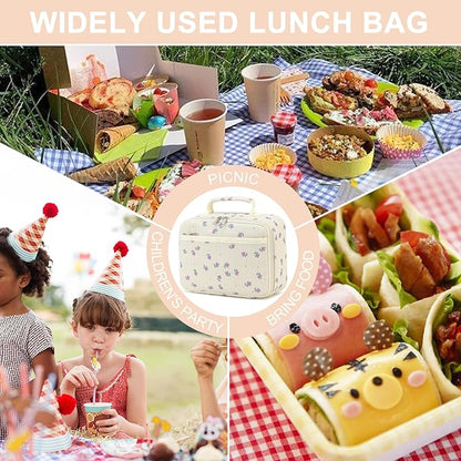 Kids Lunch Box Boys Girls Insulated Lunch Cooler Bag Reusable Lunch Tote Kit for School Travel