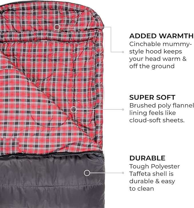 Teton Celsius XXL Sleeping Bag, Cold Weather Sleeping Bags for Adults and Kids, Camping Made Easy and Warm. Compression Sack Included, 35F, 25F, 0F, 20F Degree