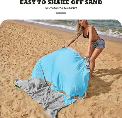 AlphaBeing Beach Blanket – Oversized 84"x84" Sandproof, Waterproof, Quick-Dry Mat for 1–7 Adults