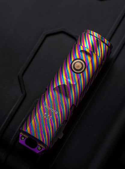 RovyVon A11 Titanium Flashlight High Lumen Rechargeable EDC Keychain Flashlights 650 Lumen 5 Modes Super Bright Water Resistant for Camping, Hiking(Rainbow after the Rain)