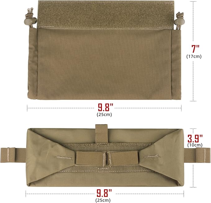 WYNEX Tactical First Aid Drop Dump Pouch, Medical Trauma Roll Up Drop Pouch EMT IFAK Sub Abdominal Carrying Bag with Hook-N-Loop for Chest Rig Vest