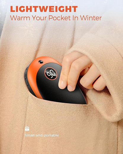 GHKJOK Hand Warmers Rechargeable, 5000mAh Electric Hand Warmer Power Bank 5 Levels Double-Sided Fast Heating, Heat Therapy Great for Raynauds, Hunting, Golf, Camping, Gift