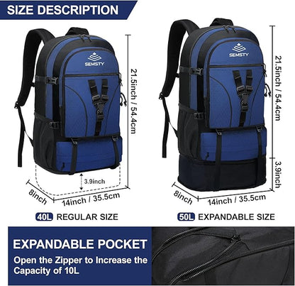Hiking Backpack, 30L/40L/50L Expandable Hiking Backpack for Men and Women, Travel Backpack Flight Approved