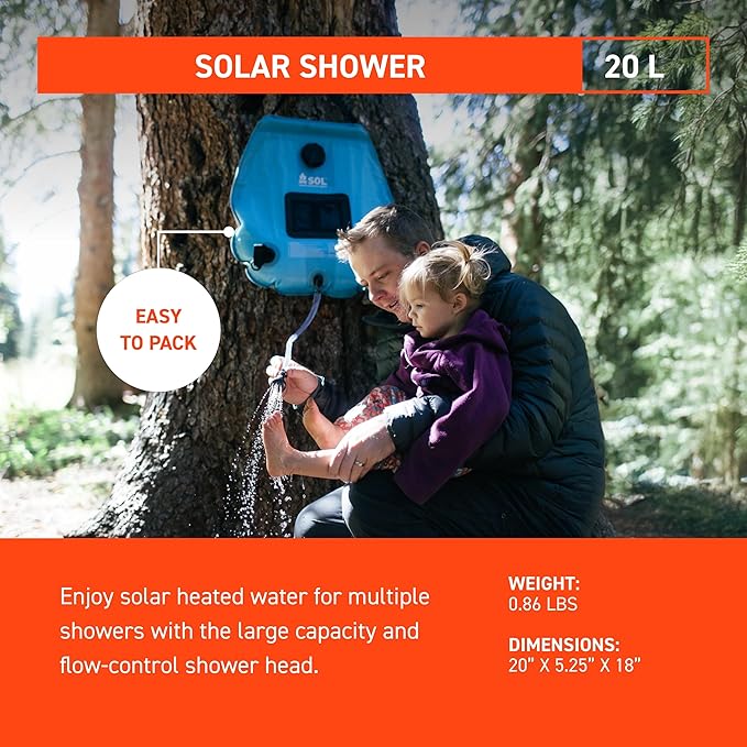 S.O.L. Survive Outdoors Longer Camping Shower 20L