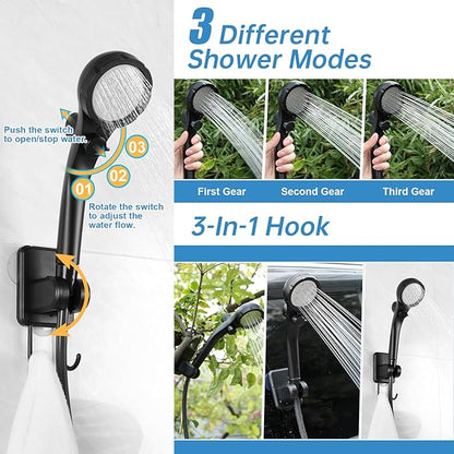 AlpsWolf Camping Shower, Electric Portable Shower with Digital Power & Temperature Display for Camping, Swimming, Hiking, Beach, Fishing