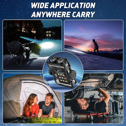 LED Mini Flashlight With Magnet, 6 Modes Super Bright EDC Flashlight, Type-C Rechargeable, Waterproof Keychain Flashlight With White Red Blue Lights, Pocket Flashlight For Hiking, Camping, Rescue