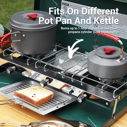 Camping Stove 3 Burner 20400 BTU Propane Portable Stove with Regulator, Toast Tray, Windshield for Car Camping BBQ Picnics Outdoor Cooking Camping Gas Stove