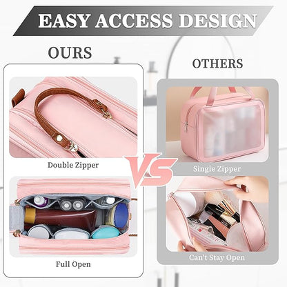 YOOLIFE Toiletry Bag for Women Men - Initial Travel Toiletry Bag Organizer Dopp Kit Water Resistant Personalized Gifts