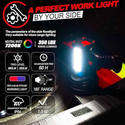 BIGSUN Rechargeable Spotlight, High Lumens 1000,000 LED Flashlight with Multi-Purpose Floodlamp, Built-in 10800mAh Battery Pack, Outdoor Handheld spot Light, for Farm, Hunting Camping, Car, Boat
