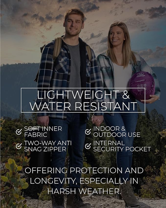 Highlander Sleephaven XL Adult Wide Tall Lightweight 2 Season Sleeping Bag Curved Pod Design - Perfect for Camping, Hiking and Backpacking
