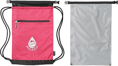 Skog Å Kust GymSak | Patented 2-in-1 Drawstring Cinch Bag with Removable Waterproof Dry Bag | Pink