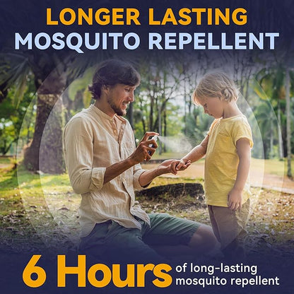 Mosquito Repellent Spray for Body, 4 Fl Oz DEET-Free Lemon Eucalyptus Essential Oil Natural Insect Bug Spray Travel Size for Indoor Outdoor Patio Yard Effective Mosquito Tick Gnat Fly Control-2 Pack