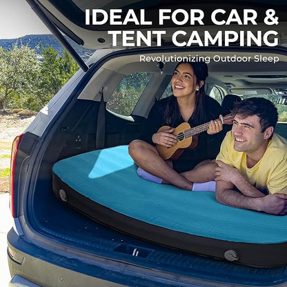 FUNDANGO Self Inflating Sleeping Pad, 4" Thick Camping Mattress with Pump Sack, 4-Season Sleeping Pad for Camping, 8.7 R-Value Insulated Camping Bed for Tent Car Truck Van, Double