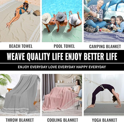 Extra Large Picnic Blanket Outdoor Turkish Beach Towel Camping Blanket ark Stadium Outside Festival Grass Hammock Grounding Rugs Lightweight Mexican Serape Floor Patio Baja Cobijas Mexicanas Para Mesa