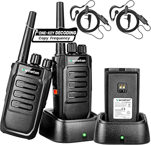 F1 GMRS walkie talkies for Adults Long Range,One-Key decoding Copy Frequency, Compatible with Most Portable Handle Two Way radios,16 CH, 205 Privacy Codes, VOX, Scan, programmable(2 Pack)