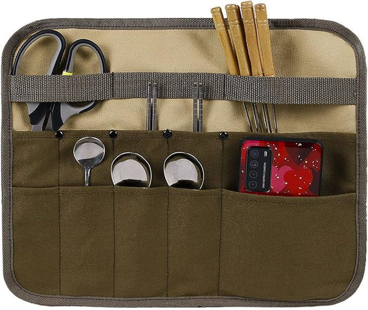 Camping Tableware Storage Bag,Kitchen Cooking Utensil Travel Flatware Organizer