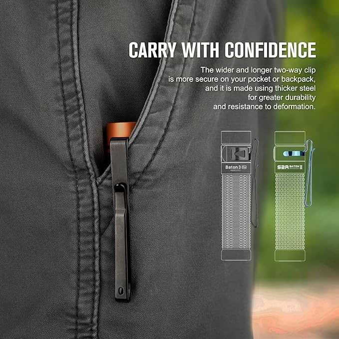 OLIGHT Baton3 Pro 1500 Lumens EDC Rechargeable Flashlights with MCC3, Compact Pocket Flashlight with L-Shape Stand and High Performance LED for Camping and Emergency(Cool White Light: 5700~6700K)