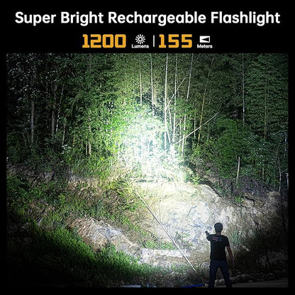 Wurkkos FC11C Led Flashlight Rechargeable High Lumen 1200, Small Powerful Flashlight USB C, Super Bright EDC Flashlight IP67 Waterproof, 155Meters Beam Distance, 90 High CRI Flashlight(5000K)
