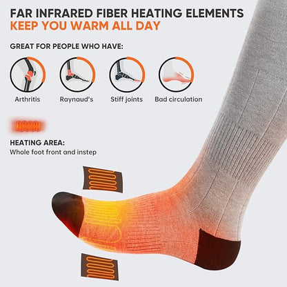 VELAZZIO Heated Socks for Men Women, Remote Control 4000mAh 3.7V Rechargeable Electric Heated Socks with 3 Heat Settings for Winter Sports