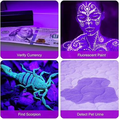 COSOOS Black Light Flashlight, 12LED 395nm UV Handheld Black Light, Mini Torch Light, Dogs Urine Detector for Dry Urine Stains, Bed Bugs and Scorpions.