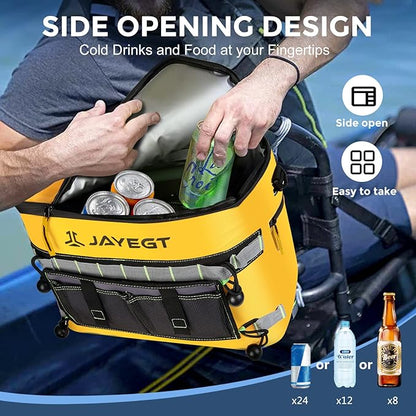 Kayak Cooler Behind Seat - Waterproof Cooler Bag Compatible with Lawn-Chair Seat Kayak，Kayak Accessories Camping Cooler, Portable Ice Chest for Fishing, Beach,Picnic, Trips
