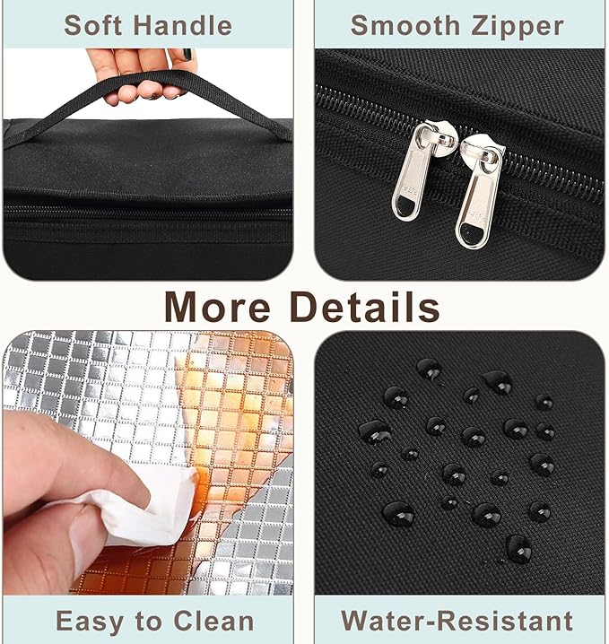 FlowFly Small Insulated Lunch box Portable Soft Bag Mini Cooler Thermal Meal Tote Kit with Handle for Work, Plaid