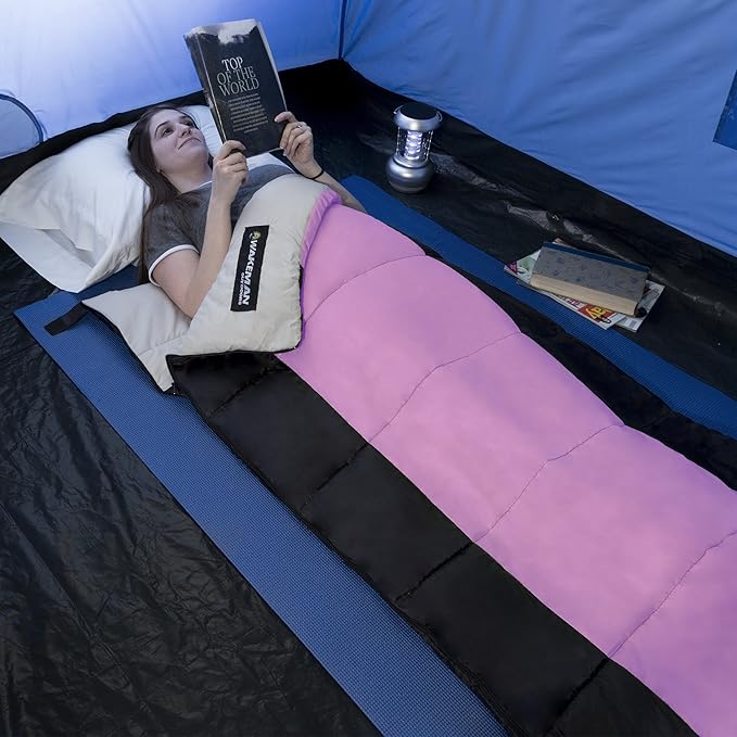 Wakeman Outdoors Sleeping Bag-Lightweight, Carrying Bag with Compression Straps Included-Great for Adults