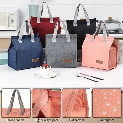 2pcs Pink Lunch Bag Insulated, Lunch Box Bag, Reusable Lunch Tote Bag, Lunch Box Container Bag Insulated for Women, Men, Work, Office, Travel