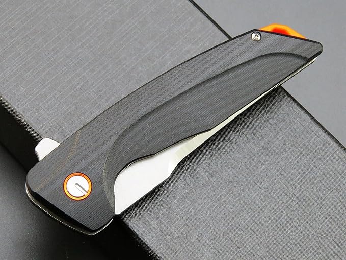 Eafengrow EF926 Pocket Knife D2 Steel Blade Outdoor Tool knives G10 Handle Pocket Clip EDC Reliable Locking Knife Ball bearing Flipper Knife for Camping Survival Hiking,black