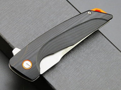 Eafengrow EF926 Pocket Knife D2 Steel Blade Outdoor Tool knives G10 Handle Pocket Clip EDC Reliable Locking Knife Ball bearing Flipper Knife for Camping Survival Hiking,black