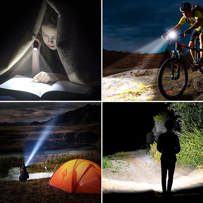 Blukar Flashlight Rechargeable, 2000L High Lumens Tactical Flashlight, Super Bright Small LED Flash Light- Zoomable, Adjustable Brightness, Long Lasting for Camping, Outdoors and Home Emergency