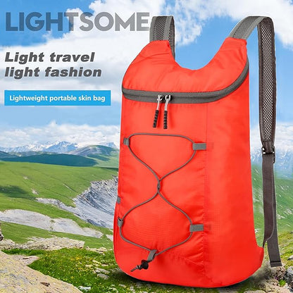 16L Hiking-Daypack Lightweight-Foldable Travel-Backpack Water-Resistant Camping Outdoor Packable Easy Carry-on Bag (Red)
