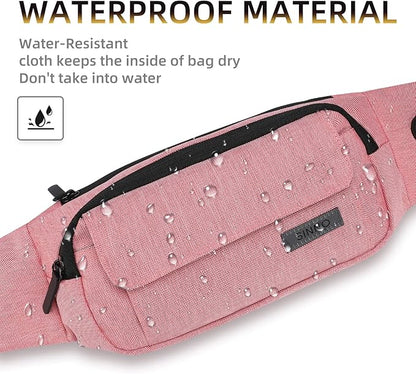 SINNO Large Crossbody Fanny Pack for Women Men Belt Bag With 4-Zipper Pockets for Travel Running Hiking Workout Dog Walking Outdoors Sport Fishing Waist Pack Bag Carrying All Phones