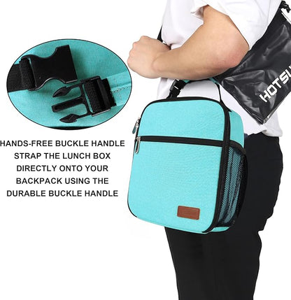 Femuar Lunch Box for Men Women Adults Small Lunch Bag for Office Work Picnic - Reusable Portable Lunchbox, Light Blue